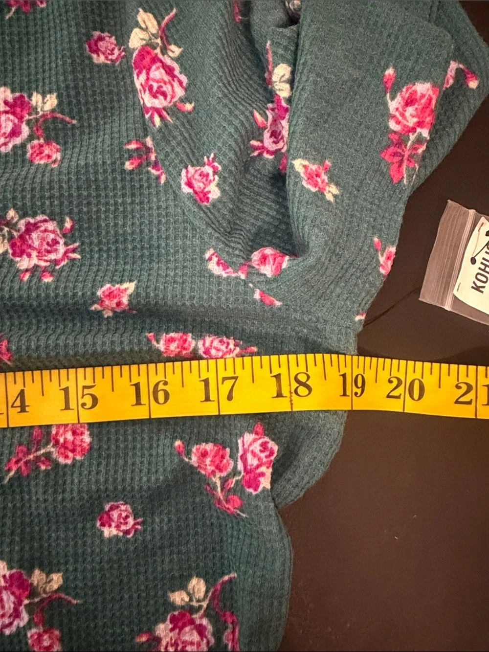 Sonoma Teal Floral Thermal Pajama Set with Pink Rose Print